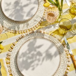 Lot de 6 grandes assiettes, COTON