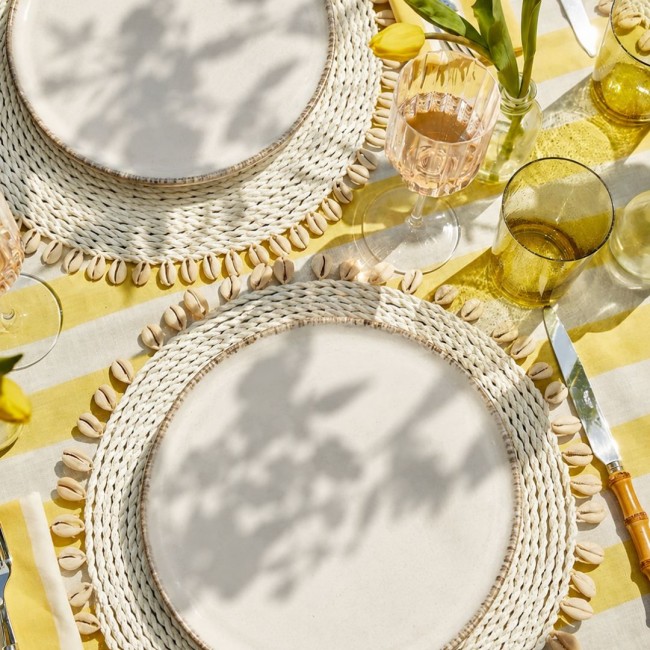 Lot de 6 grandes assiettes, COTON
