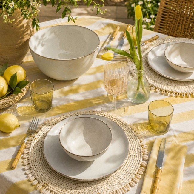 Lot de 6 grandes assiettes, COTON