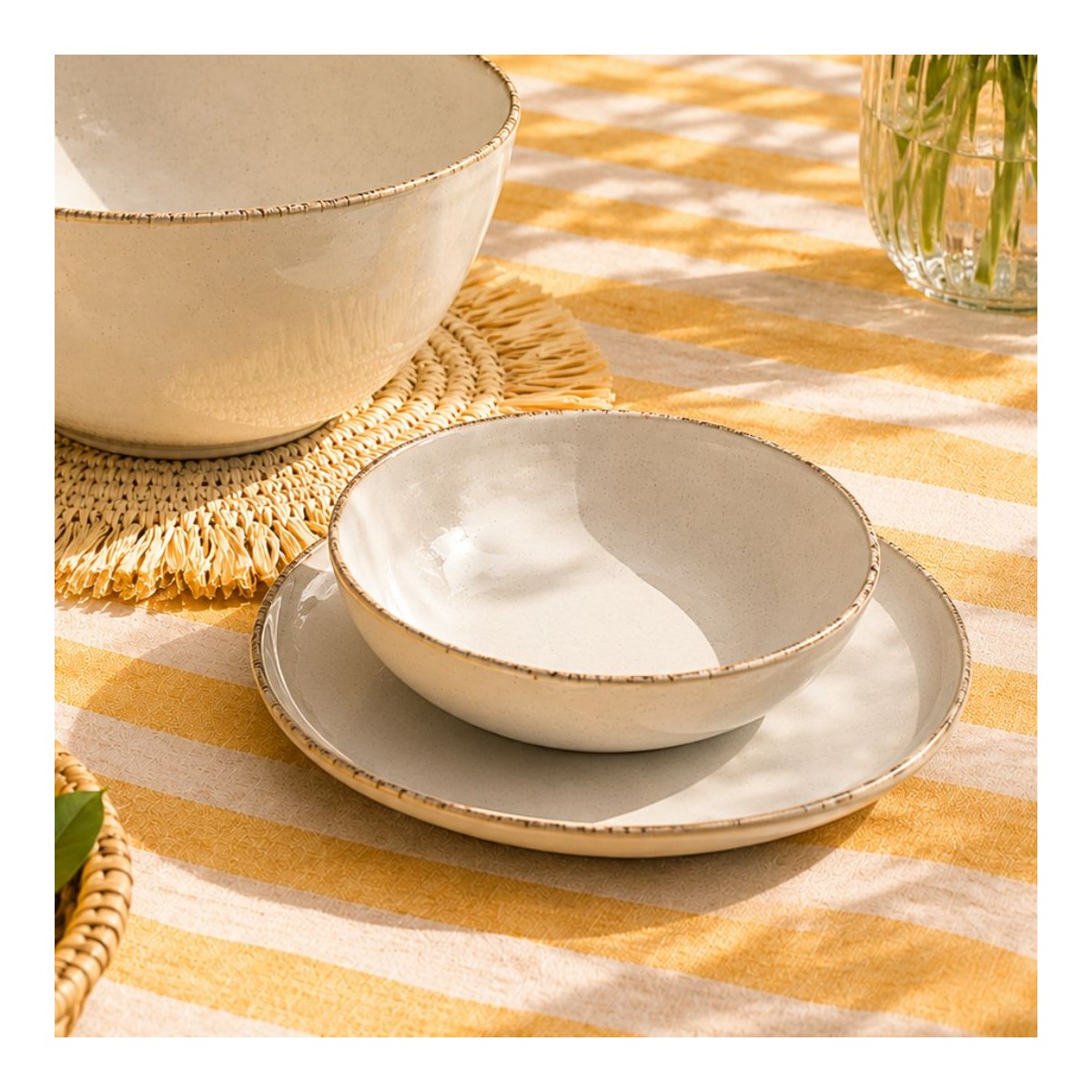 Lot de 6 assiettes creuses, COTON