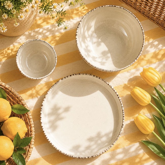 Lot de 6 assiettes creuses, COTON