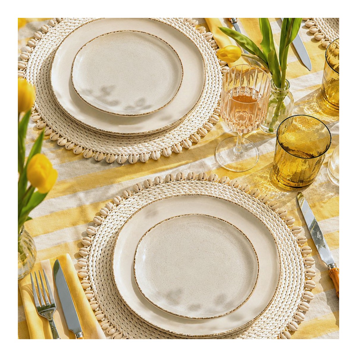 Lot de 6 petites assiettes, COTON