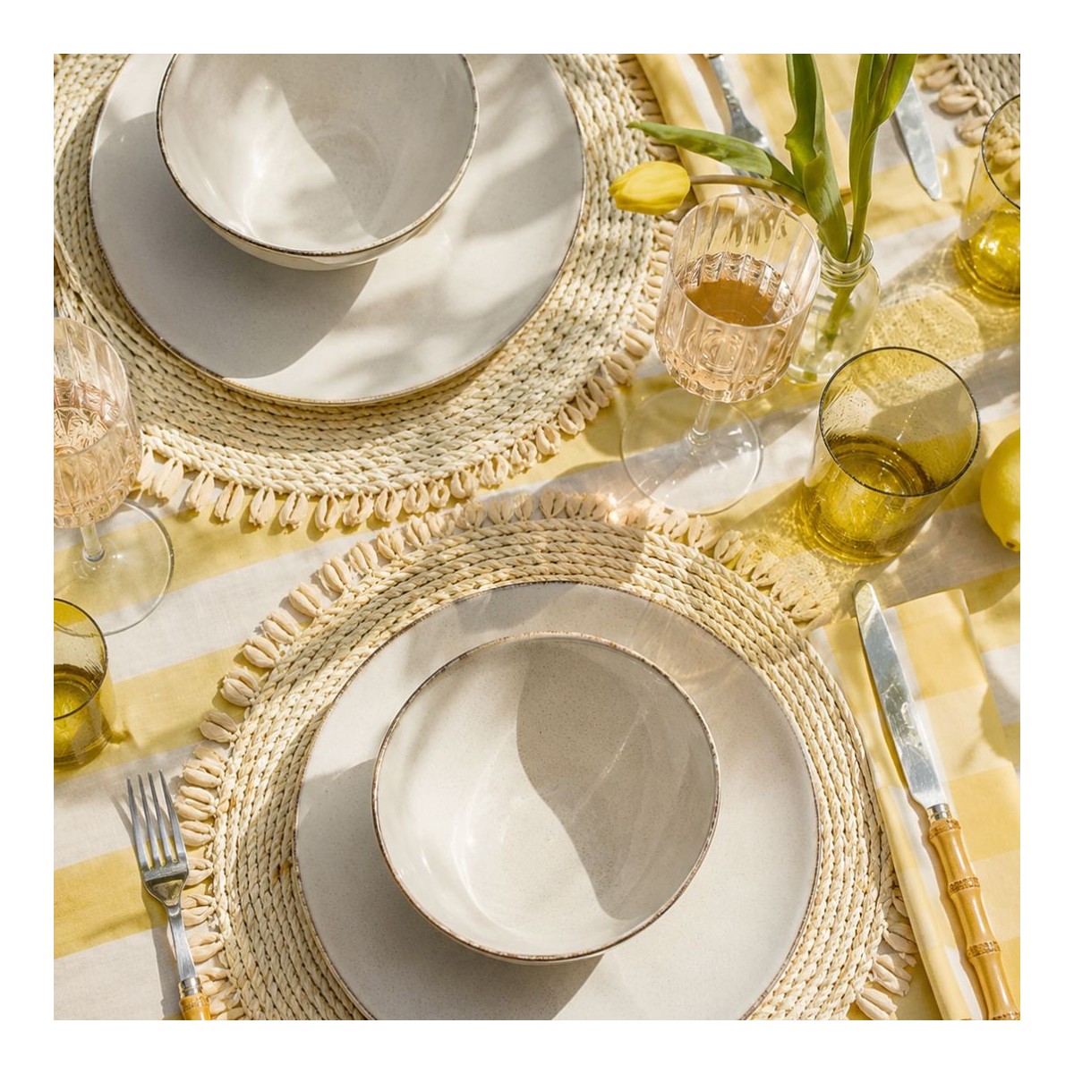 Lot de 6 assiettes creuses, COTON