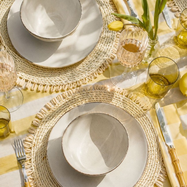 Lot de 6 assiettes creuses, COTON