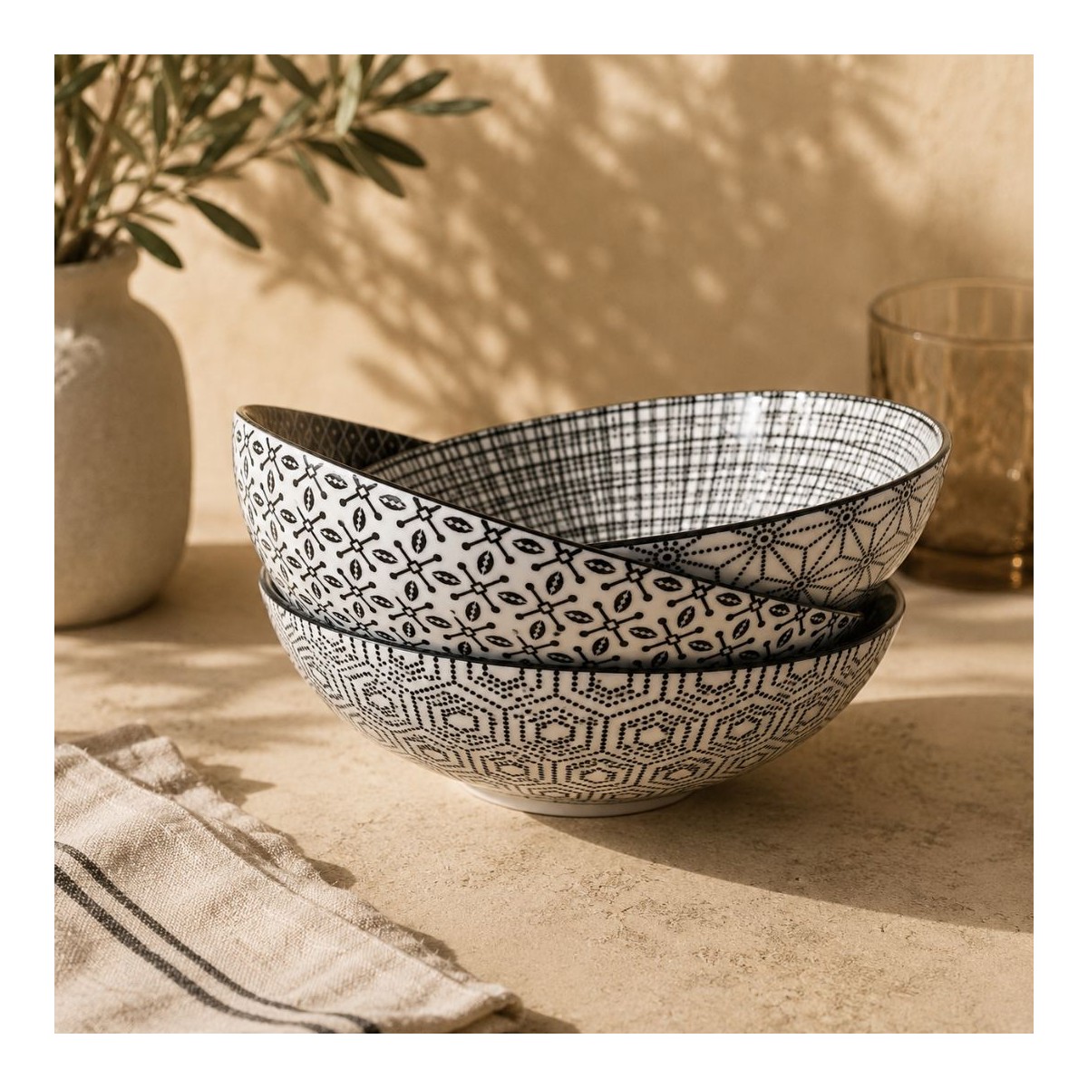 Lot de 6 assiettes creuses, KOMAE