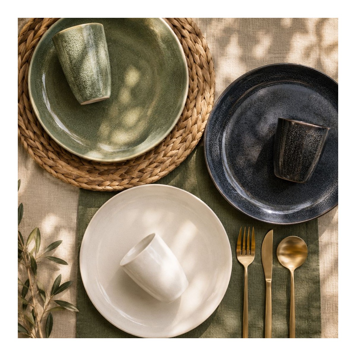 Lot de 6 grandes assiettes, MILA