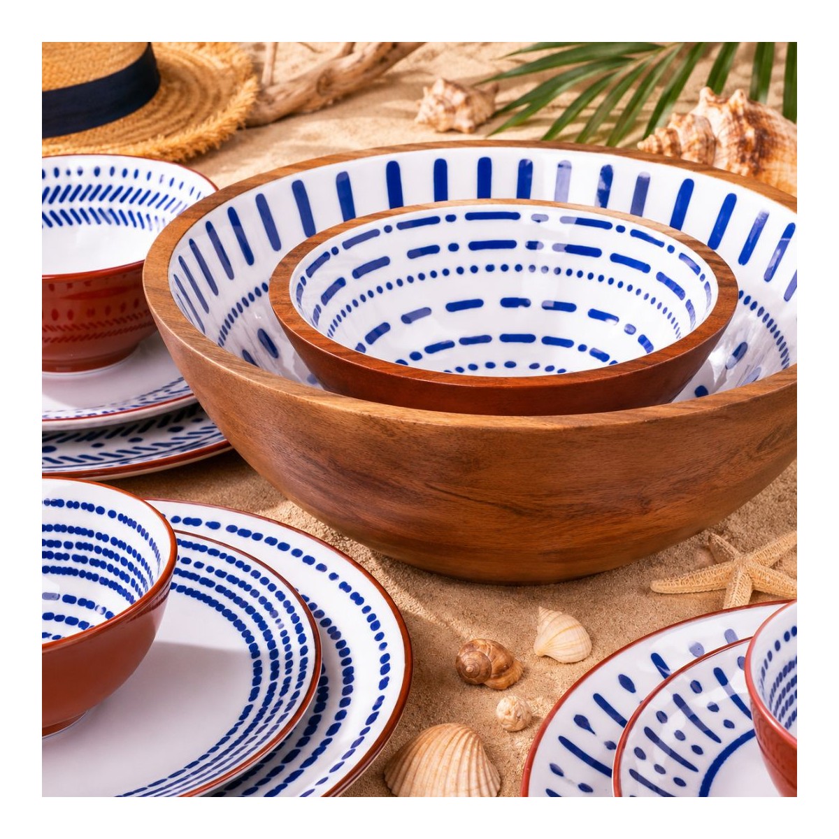 Set de 2 saladiers + couverts, SANTORIN