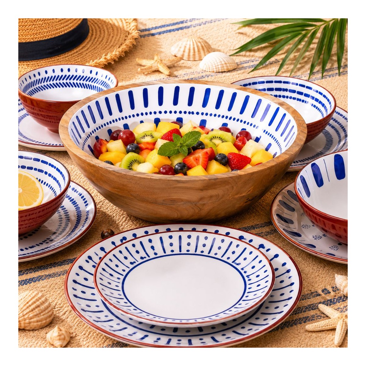 Set de 2 saladiers + couverts, SANTORIN