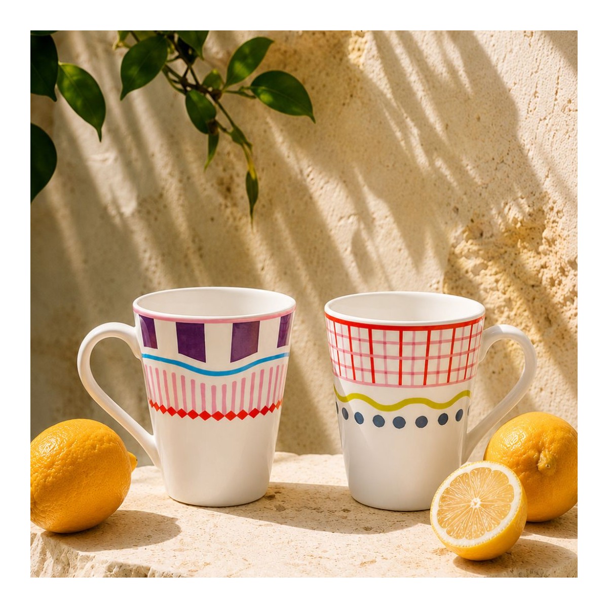 Lot de 6 mugs, RELAX SUNSET