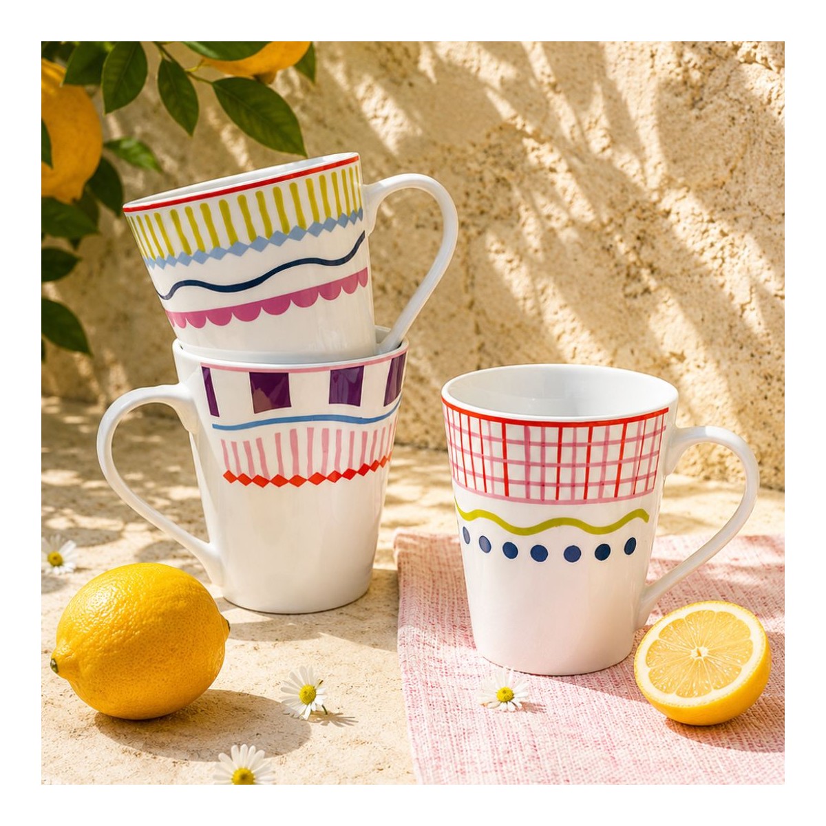 Lot de 6 mugs, RELAX SUNSET