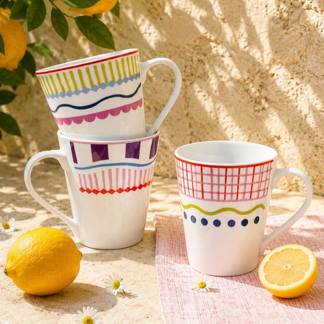Lot de 6 mugs, RELAX SUNSET