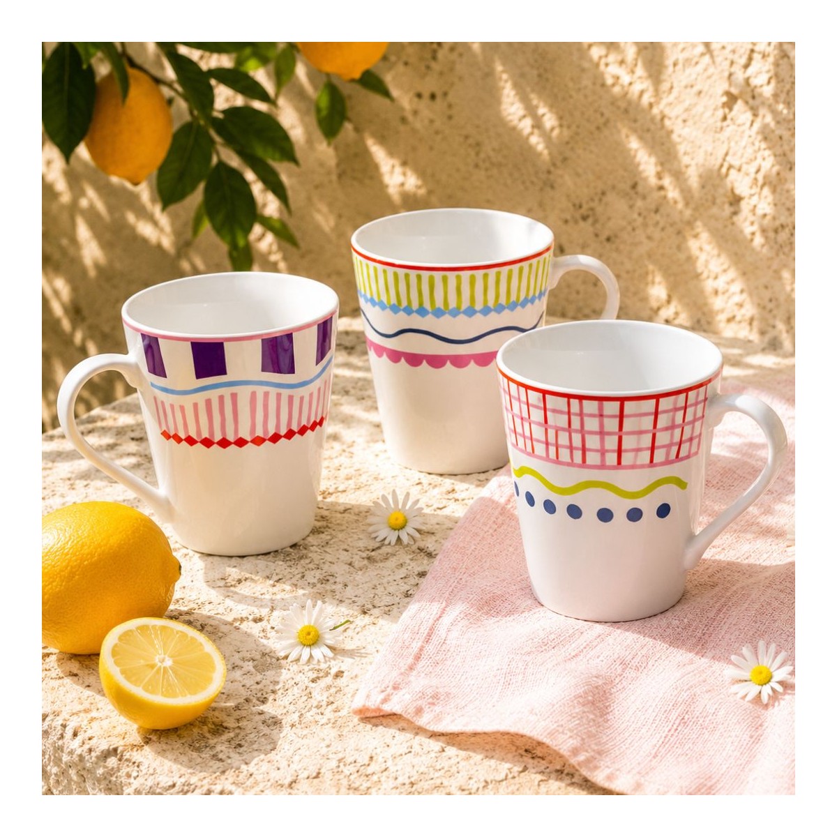 Lot de 6 mugs, RELAX SUNSET