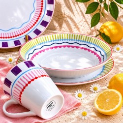 Lot de 6 assiettes creuses, RELAX SUNSET