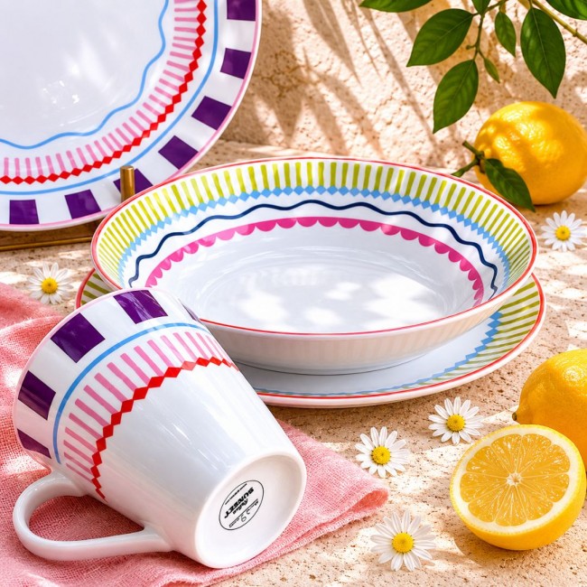 Lot de 6 assiettes creuses, RELAX SUNSET
