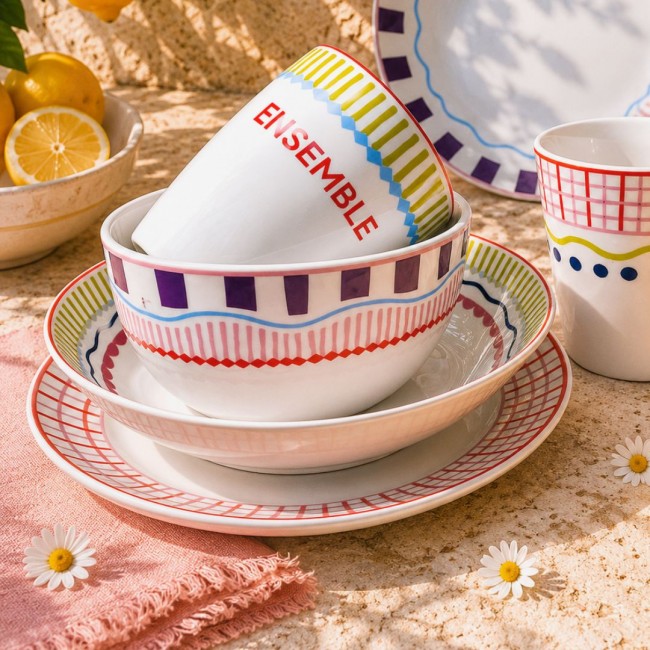 Lot de 6 assiettes creuses, RELAX SUNSET