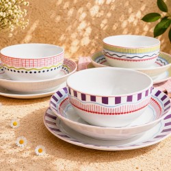 Lot de 6 grandes assiettes, RELAX SUNSET