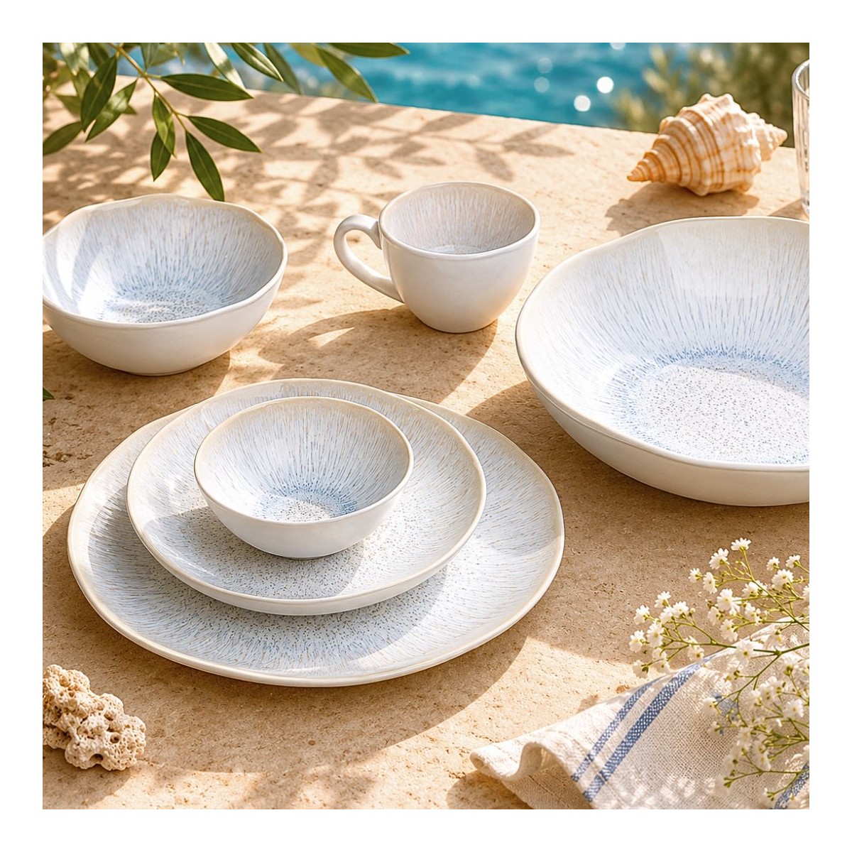 Lot de 6 assiettes creuses, NUAGE