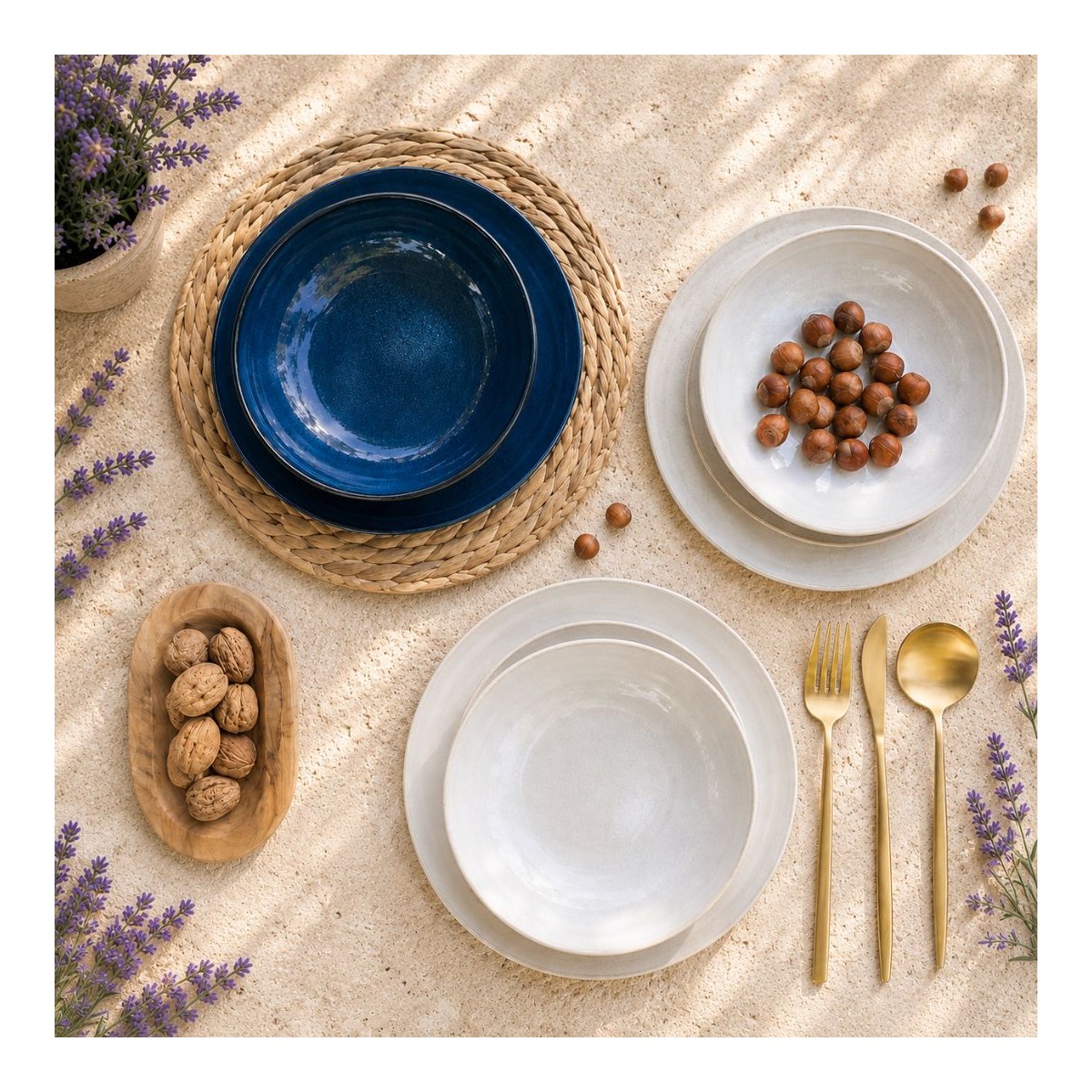 Lot de 6 grandes assiettes, OIA