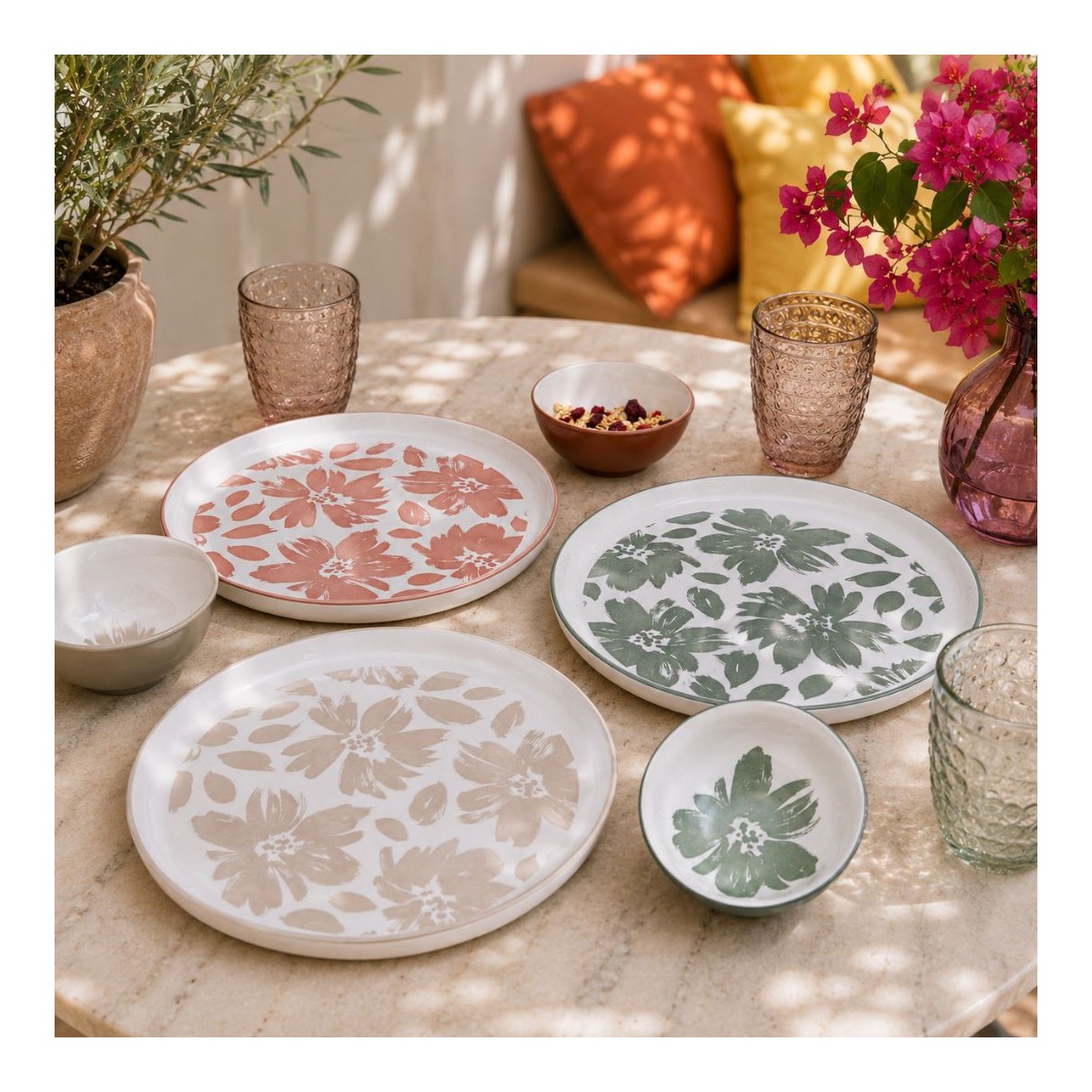 Lot de 6 grandes assiettes, HANAE
