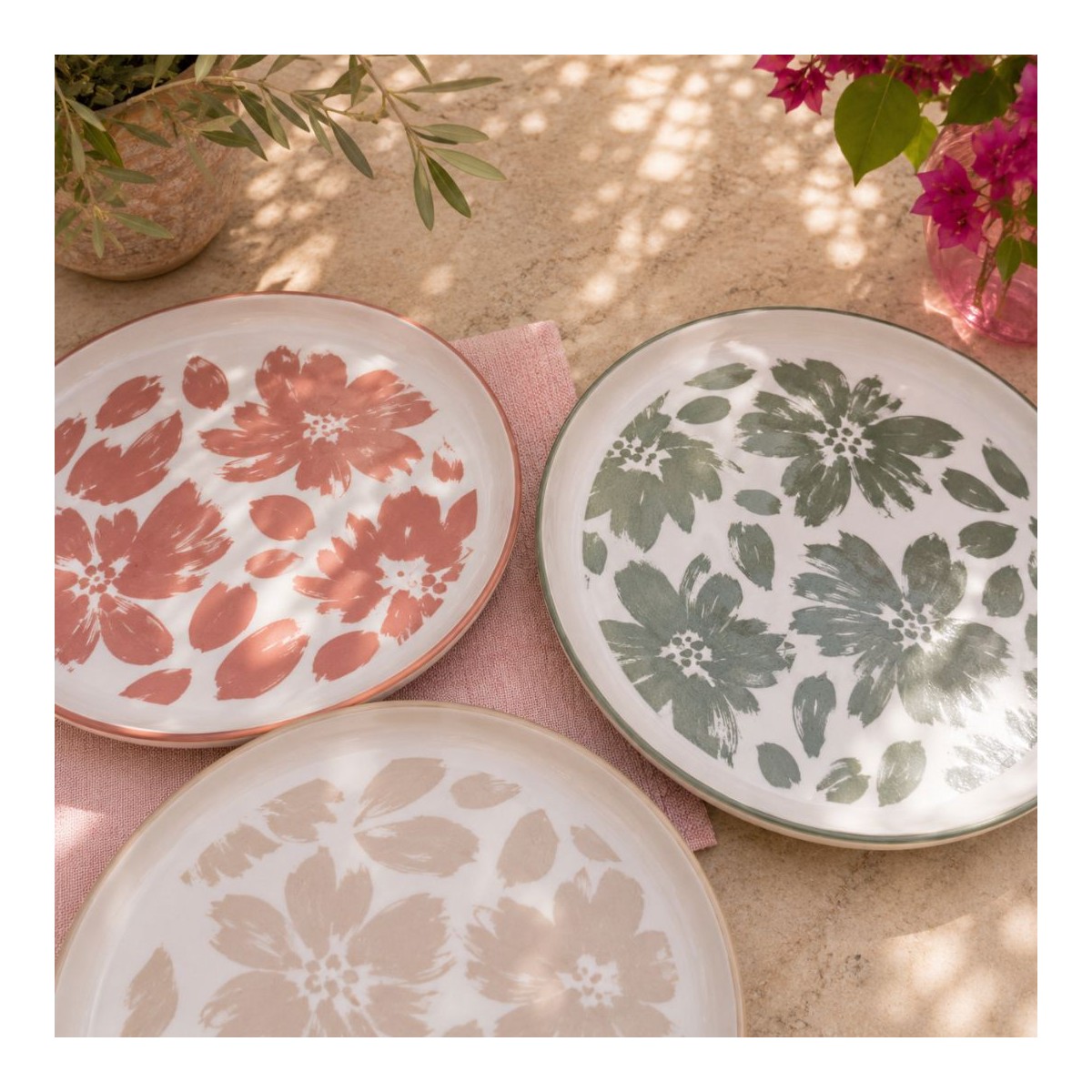 Lot de 6 grandes assiettes, HANAE