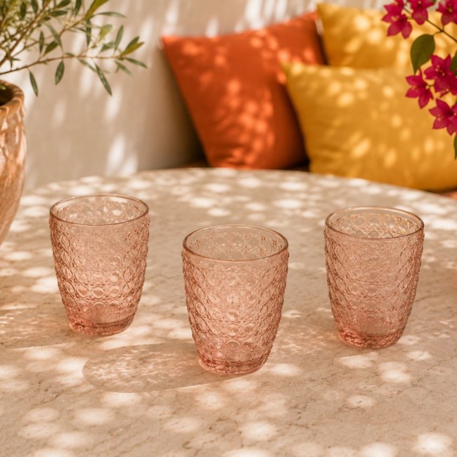 Lot de 6 verres rose, HANAE