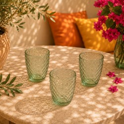 Lot de 6 verres vert, HANAE