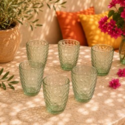 Lot de 6 verres vert, HANAE
