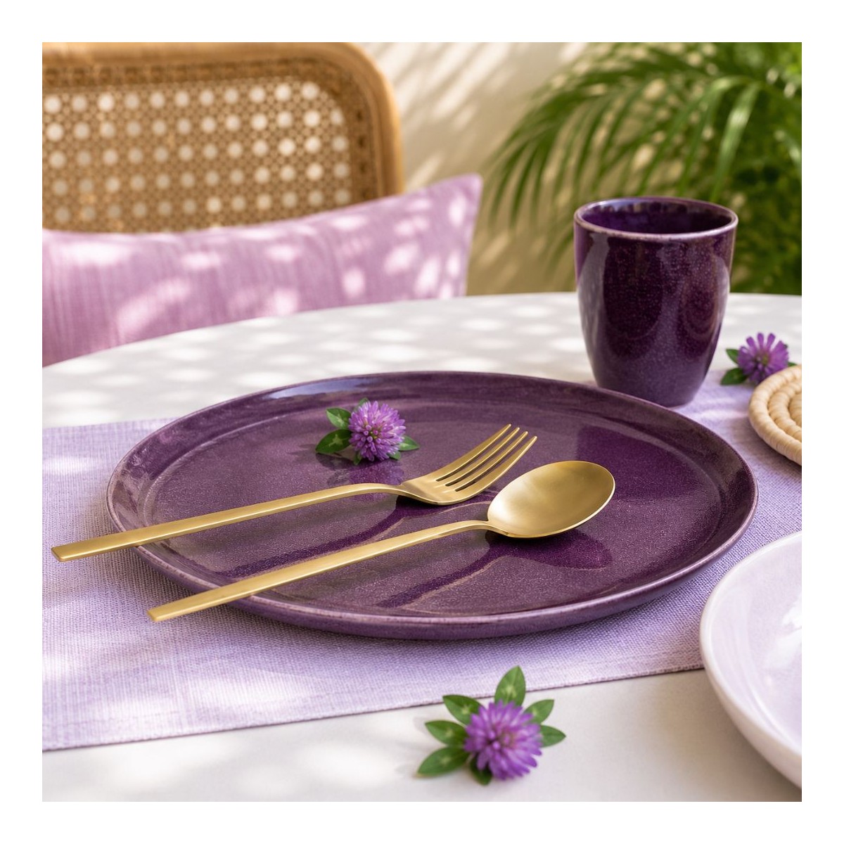 Lot de 6 grandes assiettes, TERRA