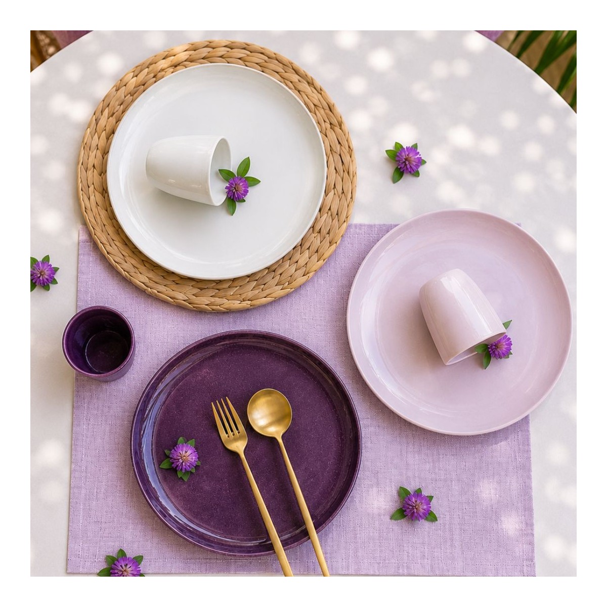 Lot de 6 grandes assiettes, TERRA