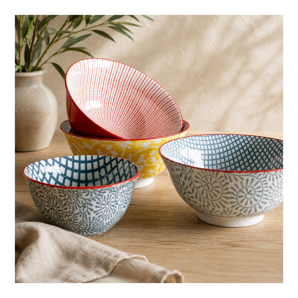 Lot de 6 grands bols design 1, SABAE