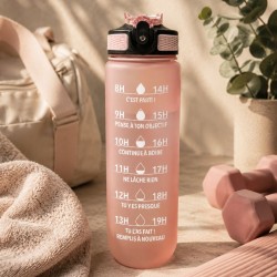 Gourde de motivation hydratation rose
