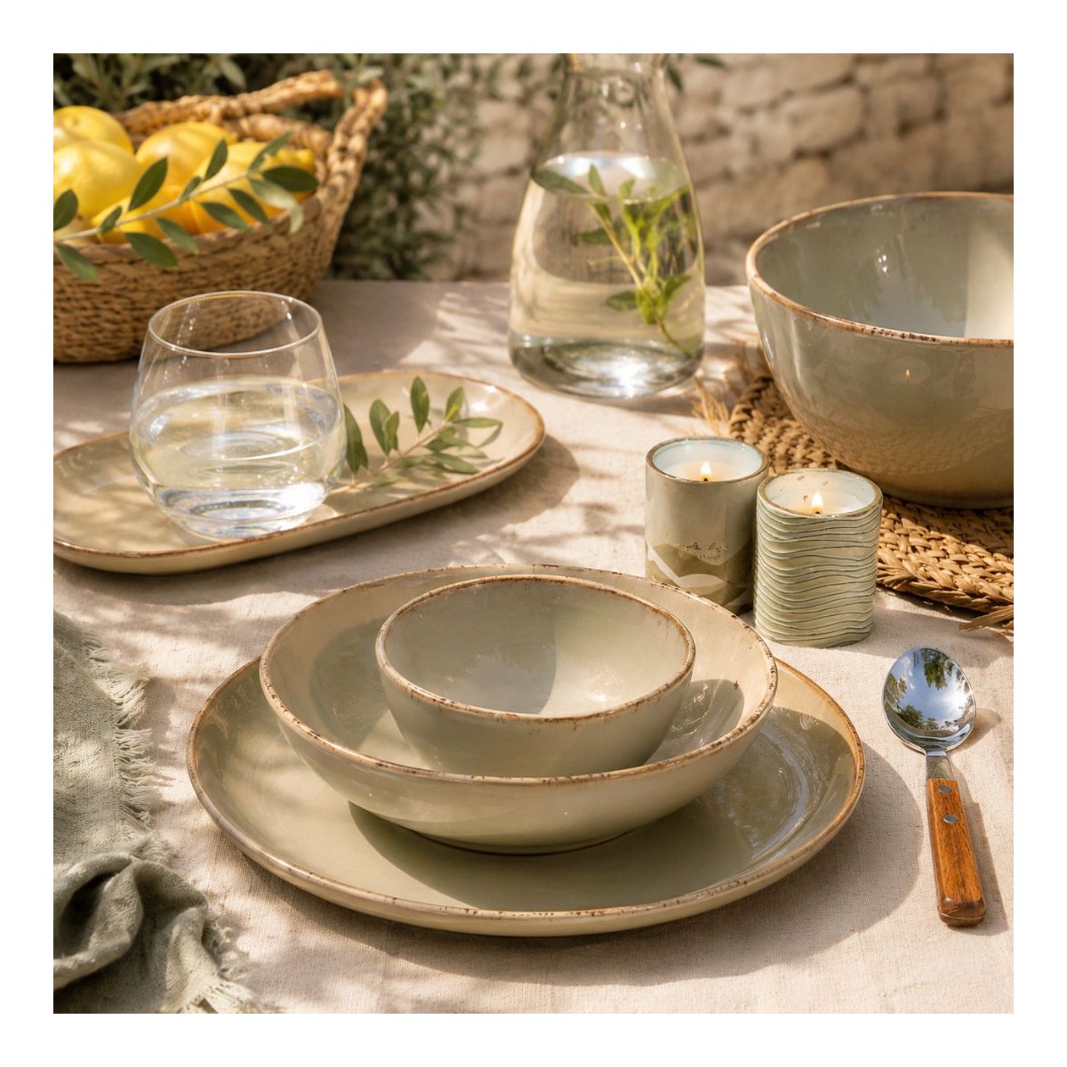 Lot de 6 grandes assiettes, DUNE
