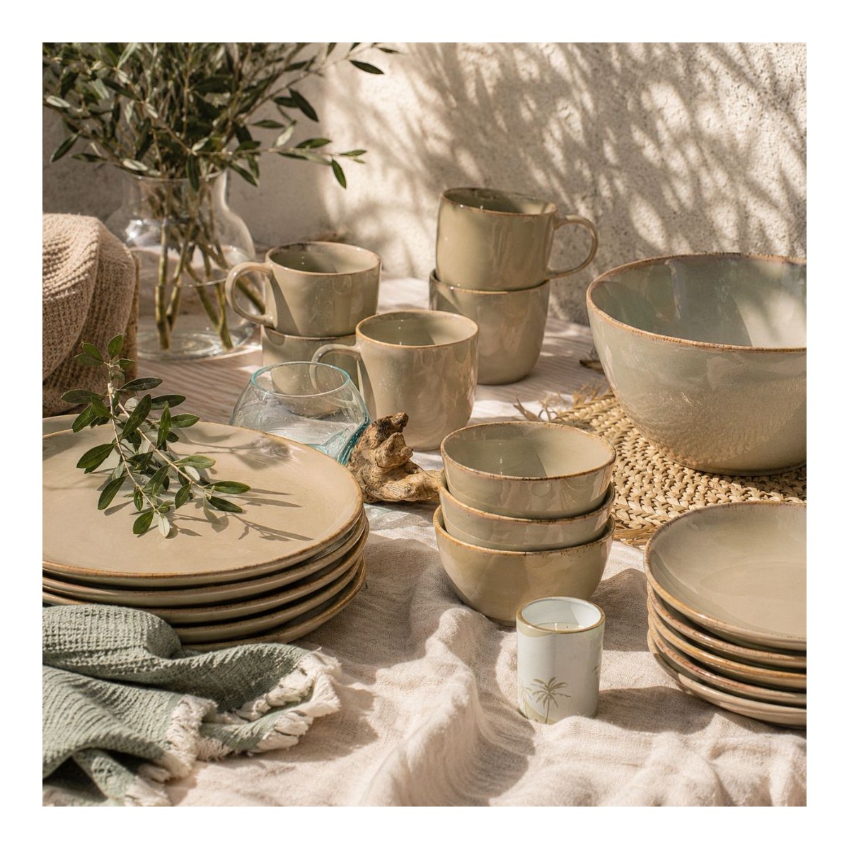 Lot de 6 grandes assiettes, DUNE