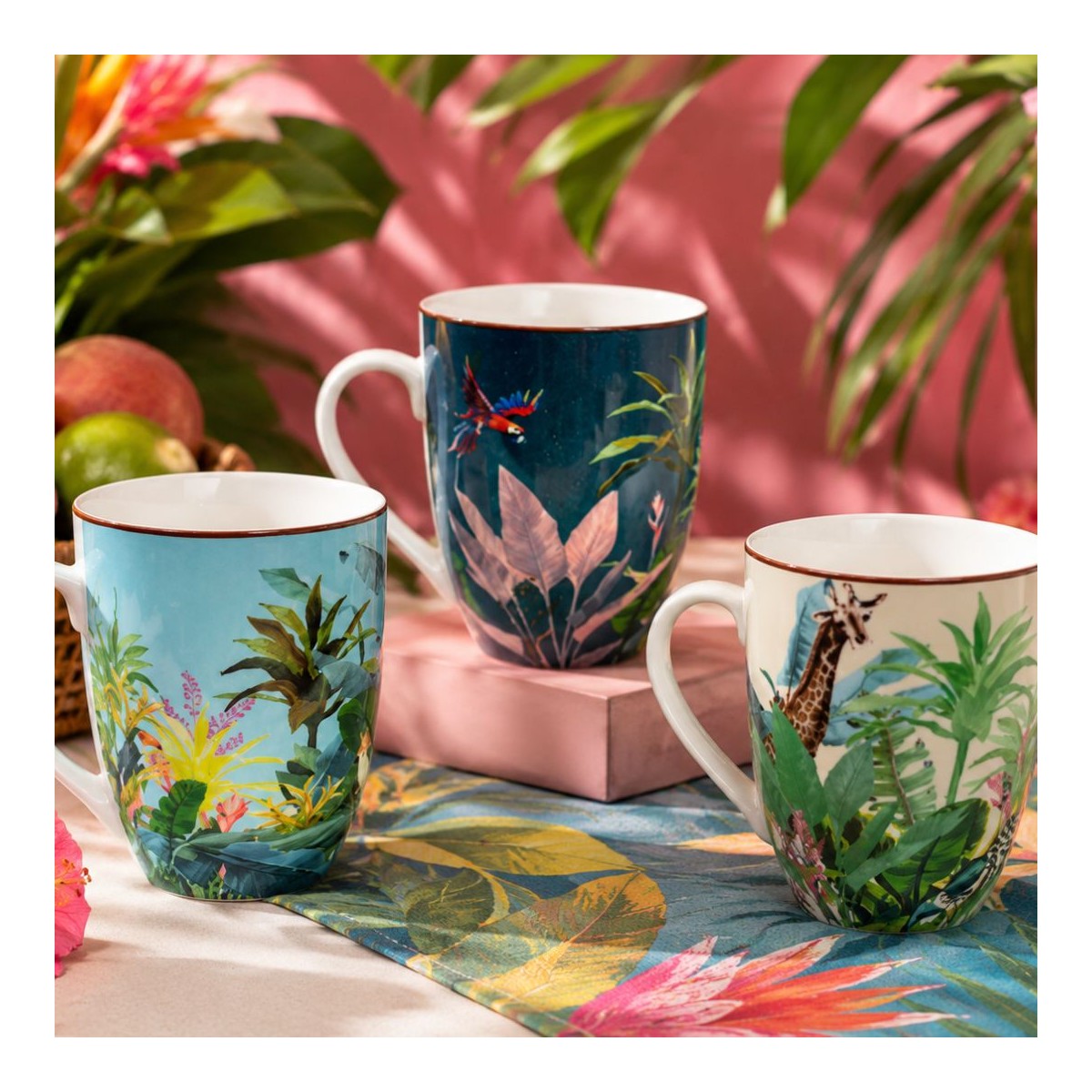 Lot de 6 mugs, BORNEO