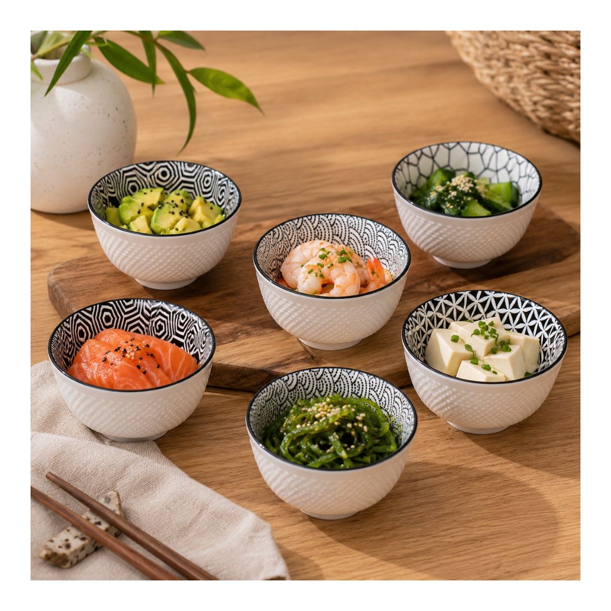 Lot de 6 petites coupelles, KIYOSE