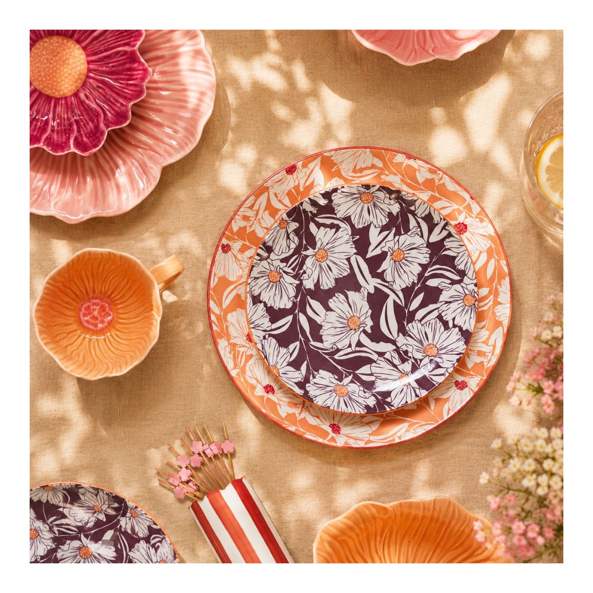 Lot de 6 petites assiettes, OPHELIA