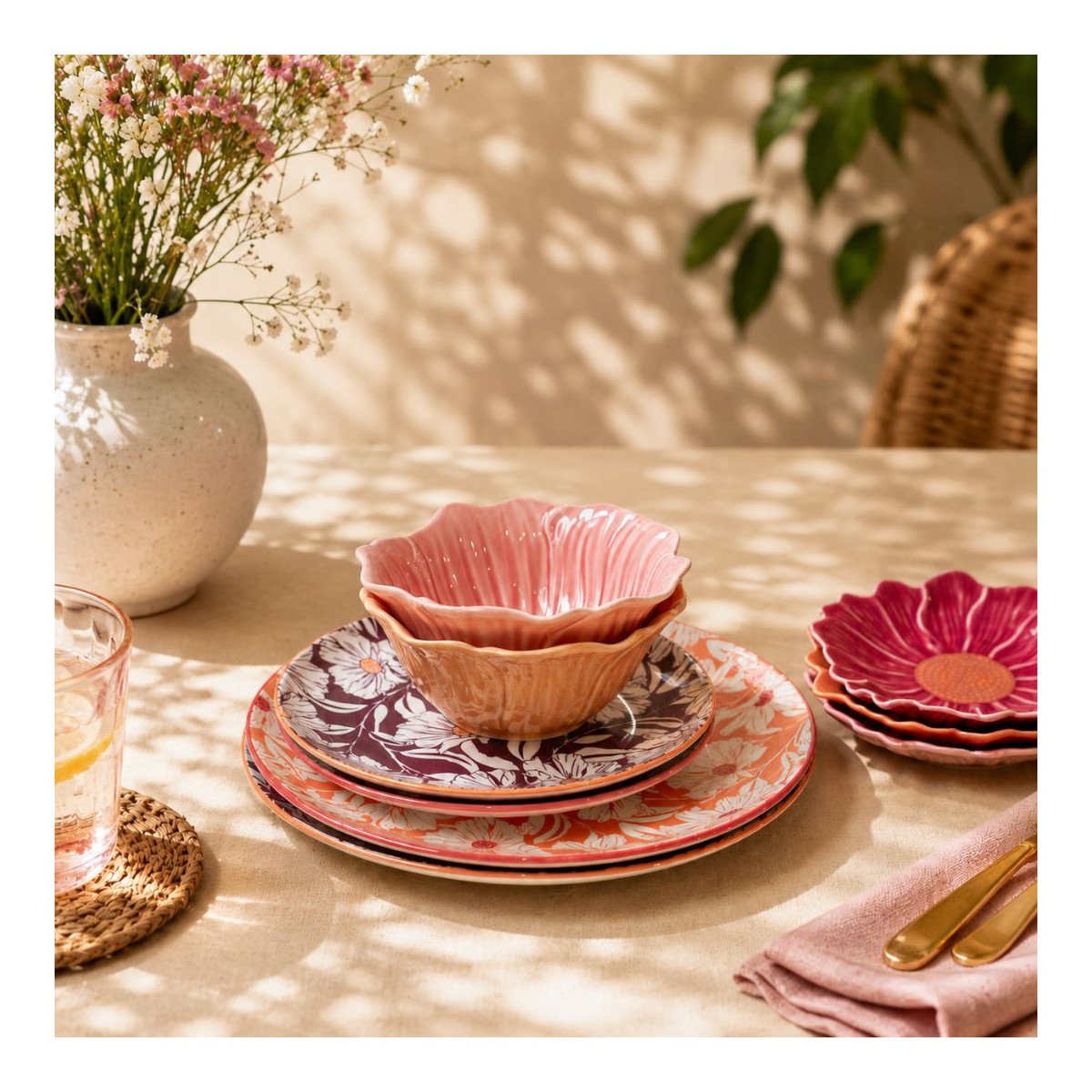 Lot de 6 petites assiettes, OPHELIA