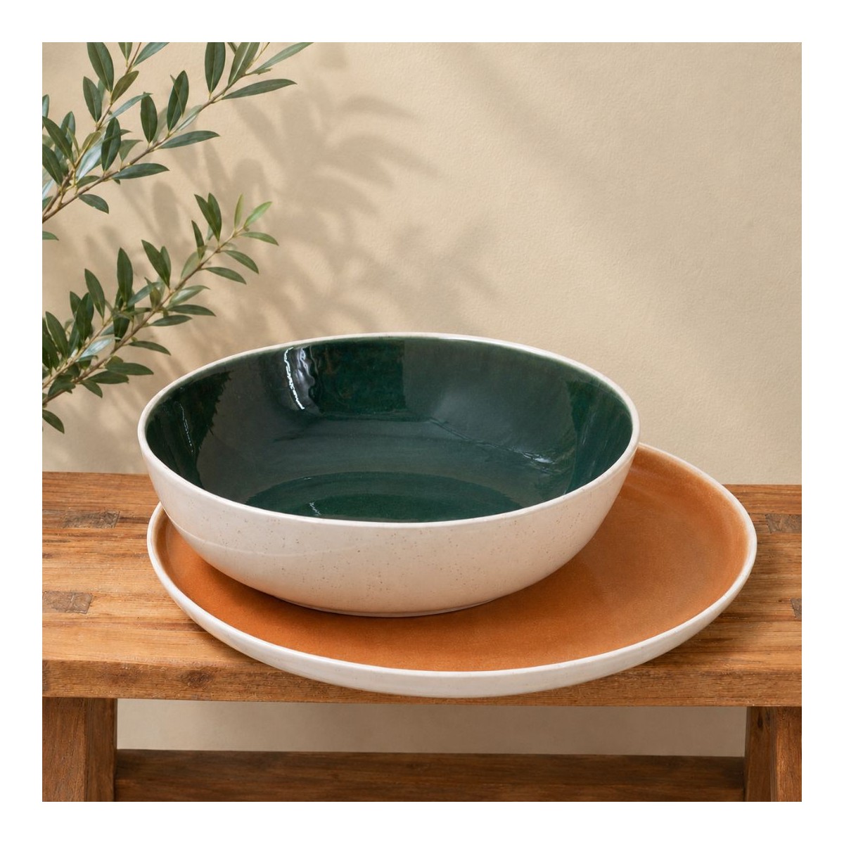 Grand saladier vert, CORALIA