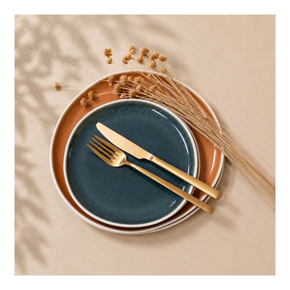 Lot de 6 grandes assiettes, CORALIA