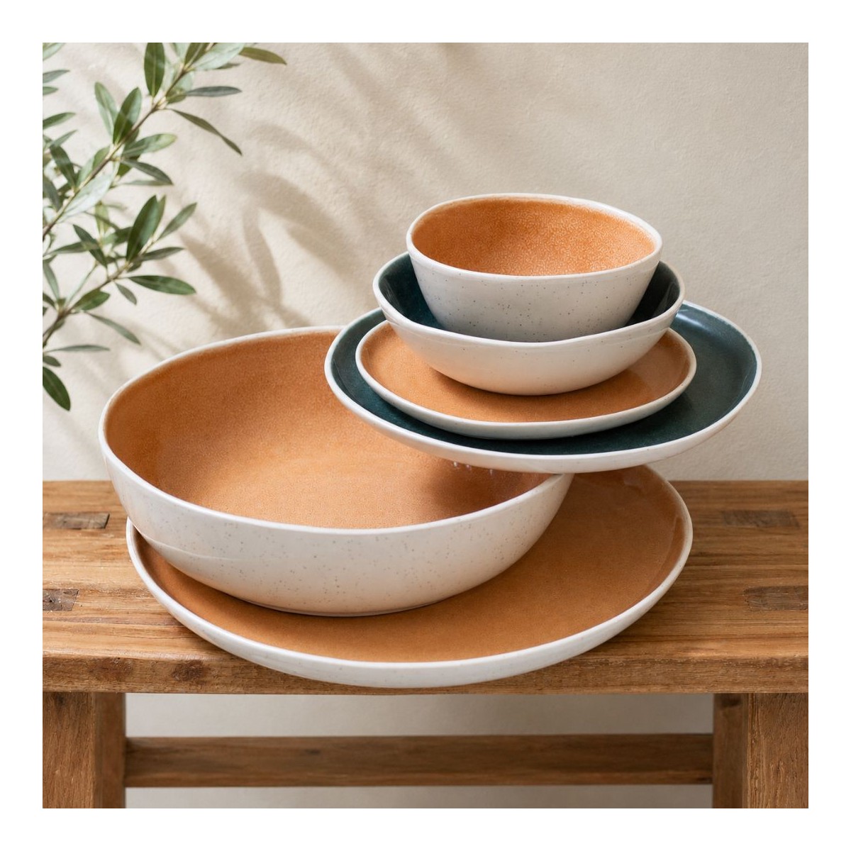 Lot de 6 petites assiettes à dessert, CORALIA