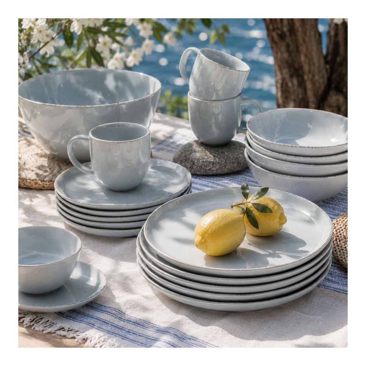 Lot de 6 assiettes creuses, GALET