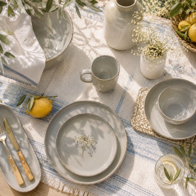 Lot de 6 grandes assiettes, GALET