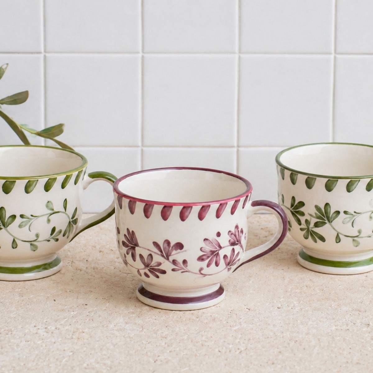Lot de 6 mugs à pieds, TRATTORIA
