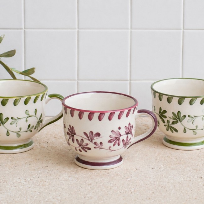 Lot de 6 mugs à pieds, TRATTORIA
