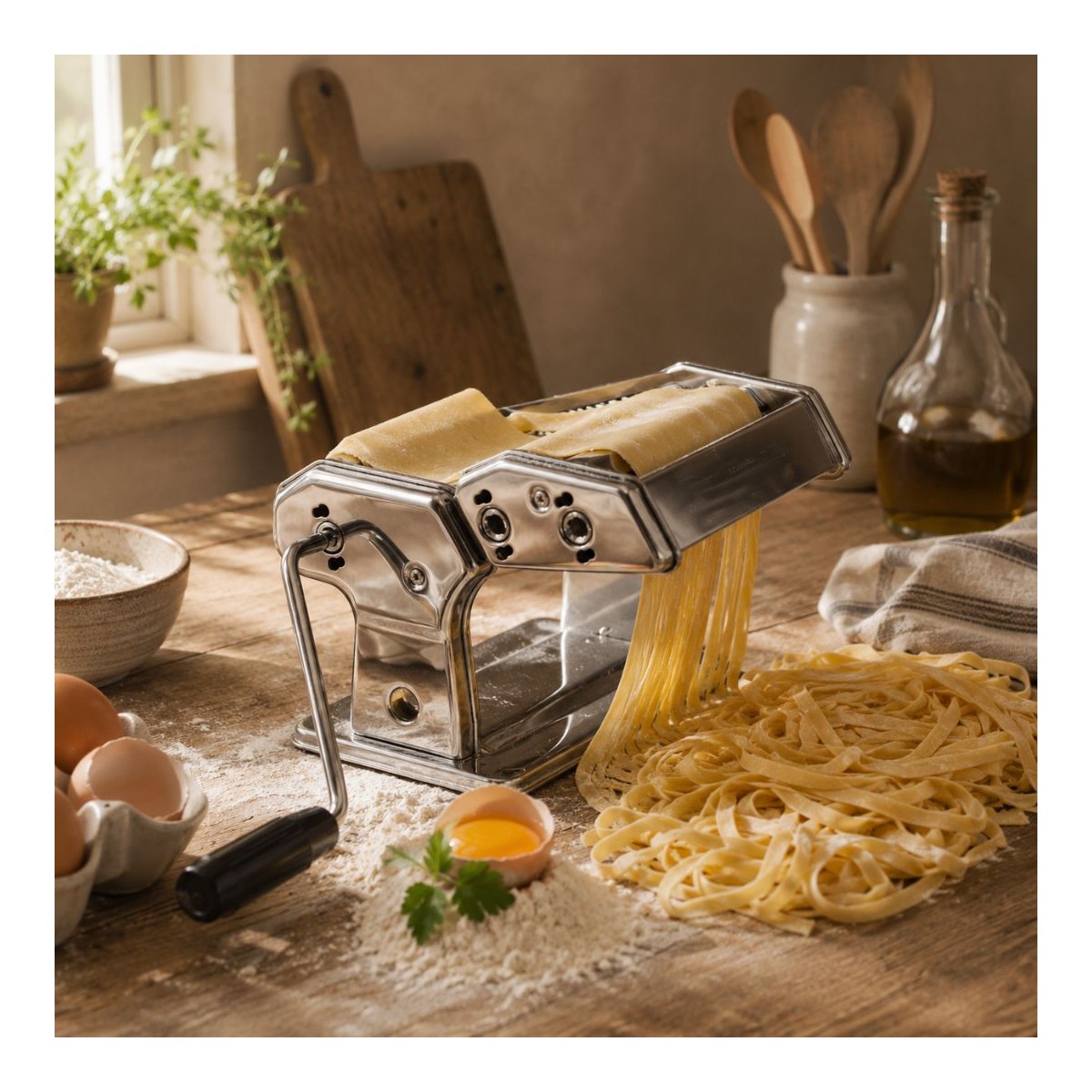 Machine à pâtes pro en inox + 2 formes de découpe