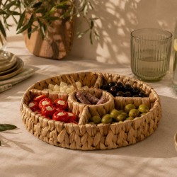 Service apéritif tressé avec compartiments, MANDALA