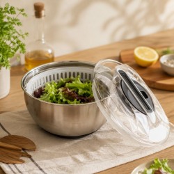 Essoreuse à salade à piston avec saladier