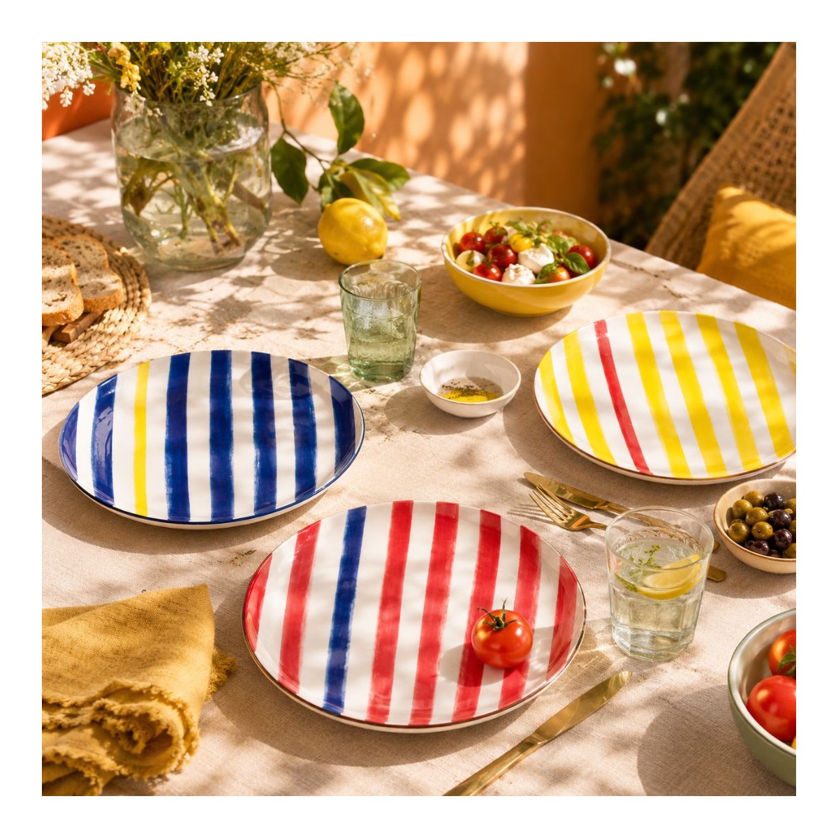Lot de 6 grandes assiettes, LE PETIT CABANON