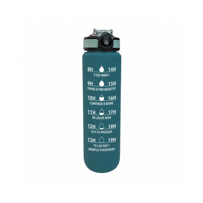 Gourde de motivation hydratation bleu