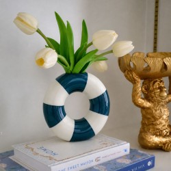 Vase en forme de bouée bleue, Studio Rosalie